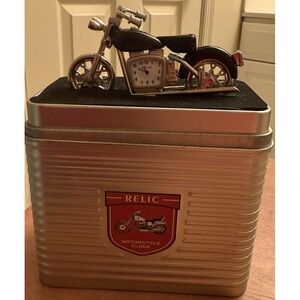 Relic Desktop Classic Motorcycle Clock‎ With Tin